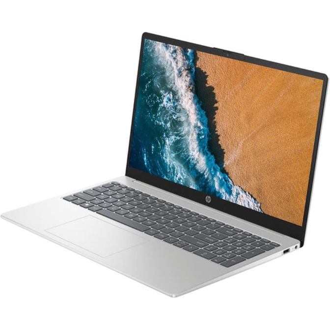 156-inch HP portable laptop with HD display, Intel Quad-Core N200 processor, 8GB RAM, 128GB storage, and Windows 11 Home in white 4