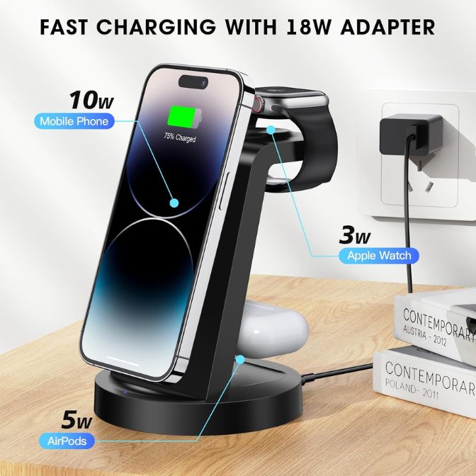 3 in 1 Charging Station for iPhone Wireless Charger 2