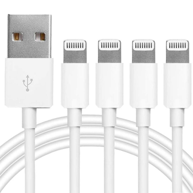 4Pack Apple MFi Certified Lightning to USB Charging Cable