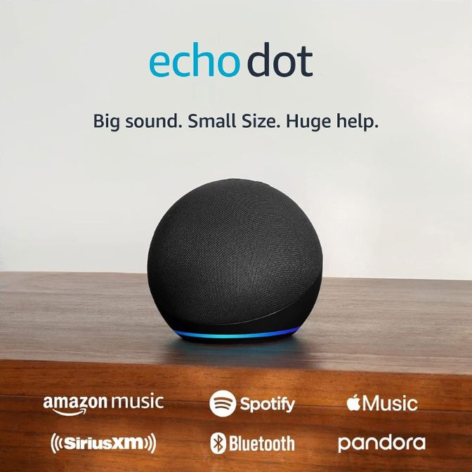 Amazon Echo Dot With bigger vibrant sound and Alexa Charcoal 6