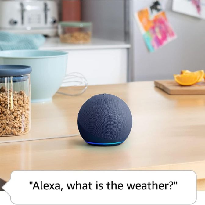 Amazon Echo Dot With bigger vibrant sound and Alexa Deep Sea Blue 2