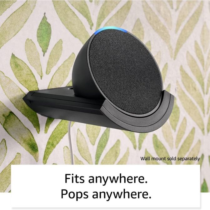 Amazon Echo Pop smallest Alexa speaker, Charcoal 4