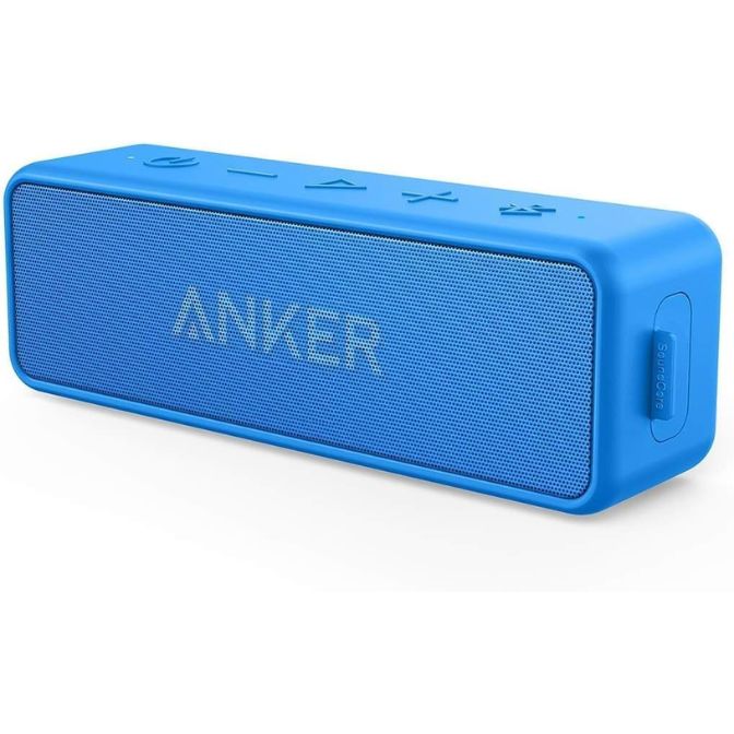 Anker Soundcore 2 12W Portable Wireless Bluetooth Speaker, 24-Hour Playtime, 66ft Bluetooth Range, IPX7 Water Resistance, Blue 2