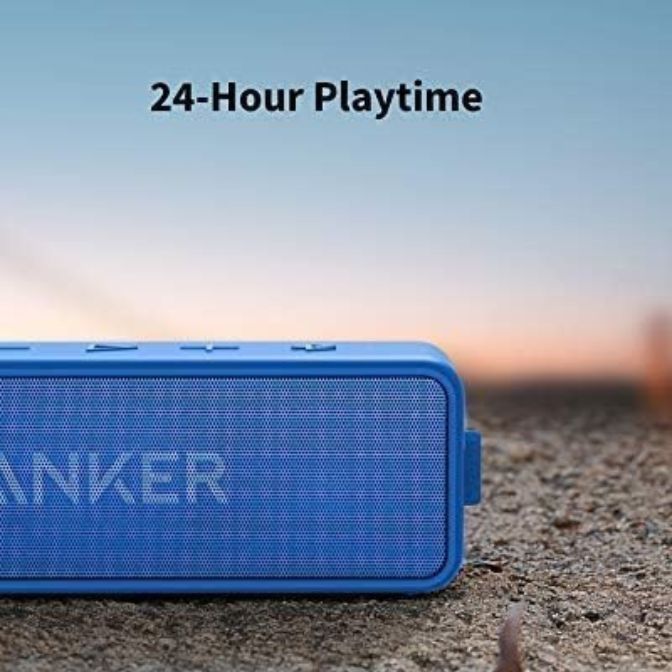 Anker Soundcore 2 12W Portable Wireless Bluetooth Speaker, 24-Hour Playtime, 66ft Bluetooth Range, IPX7 Water Resistance, Blue 5