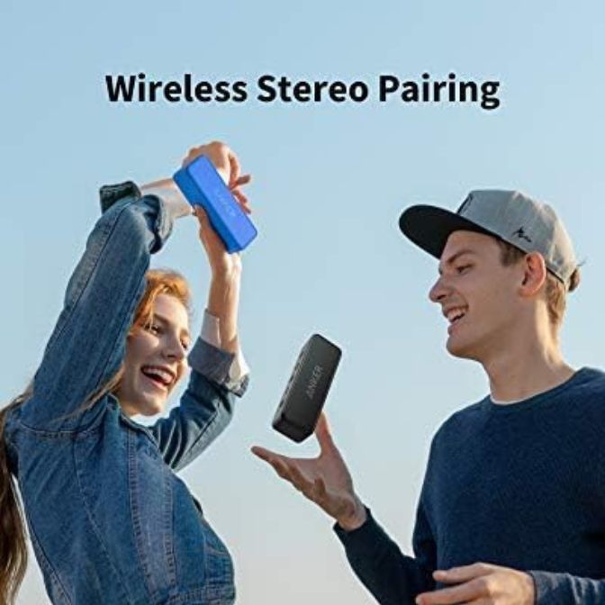 Anker Soundcore 2 12W Portable Wireless Bluetooth Speaker, 24-Hour Playtime, 66ft Bluetooth Range, IPX7 Water Resistance, Blue 7