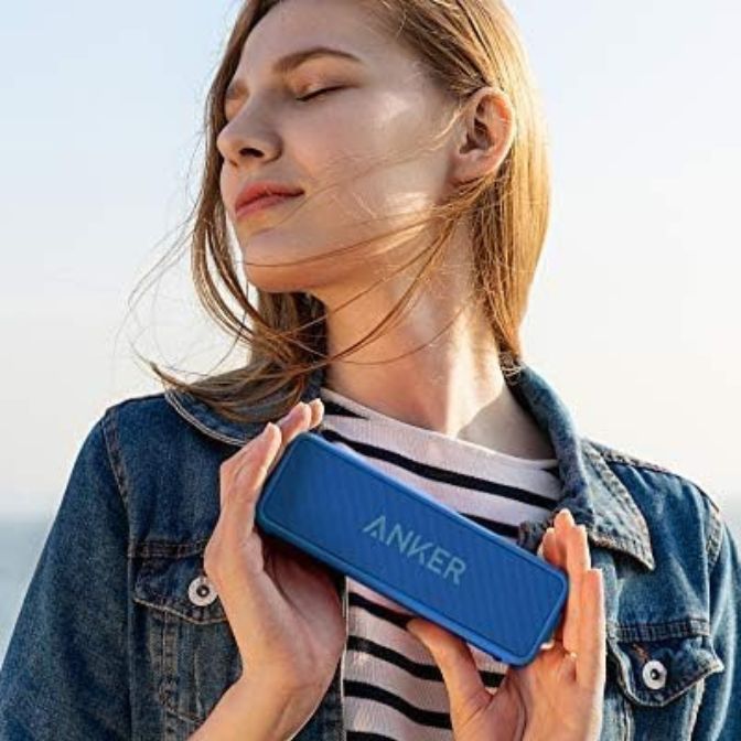 Anker Soundcore 2 12W Portable Wireless Bluetooth Speaker, 24-Hour Playtime, 66ft Bluetooth Range, IPX7 Water Resistance, Blue 8