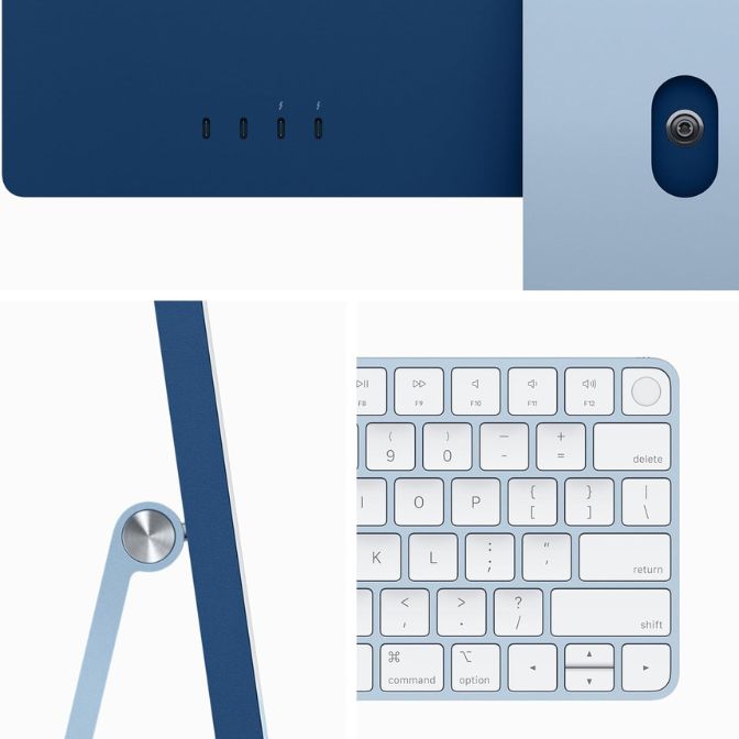 Apple 2023 iMac All-in-One Desktop M3 Chip 8-core CPU 10-core GPU 24-inch Retina Display 8GB 256GB Blue 1