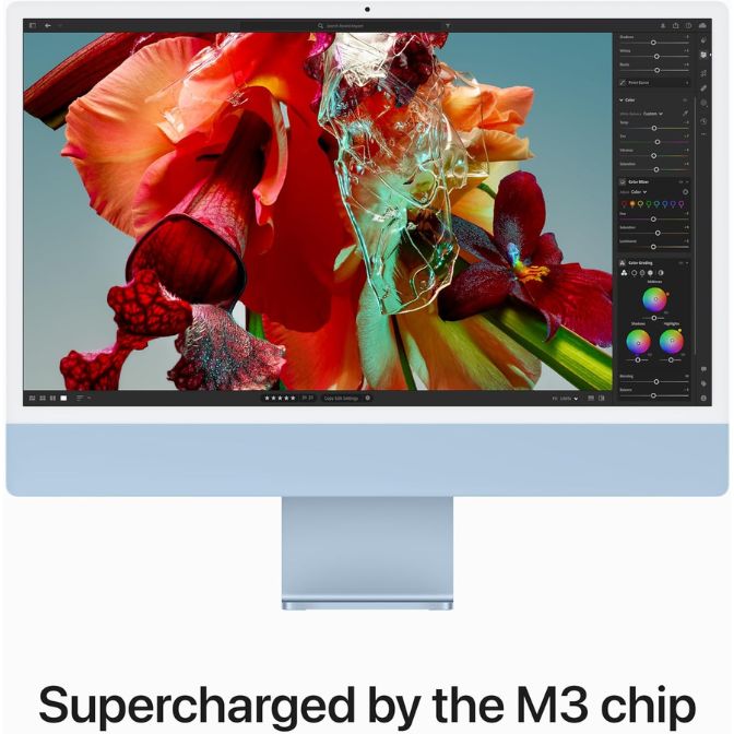 Apple 2023 iMac All-in-One Desktop M3 Chip 8-core CPU 10-core GPU 24-inch Retina Display 8GB 256GB Blue 2
