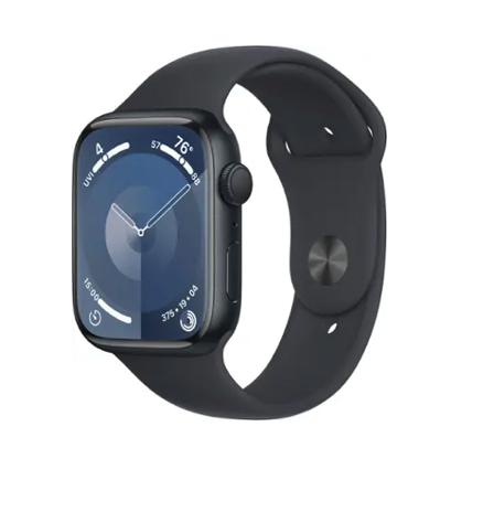 Apple Watch Series 9 GPS with 45mm aluminum case and midnight sport band, small/medium