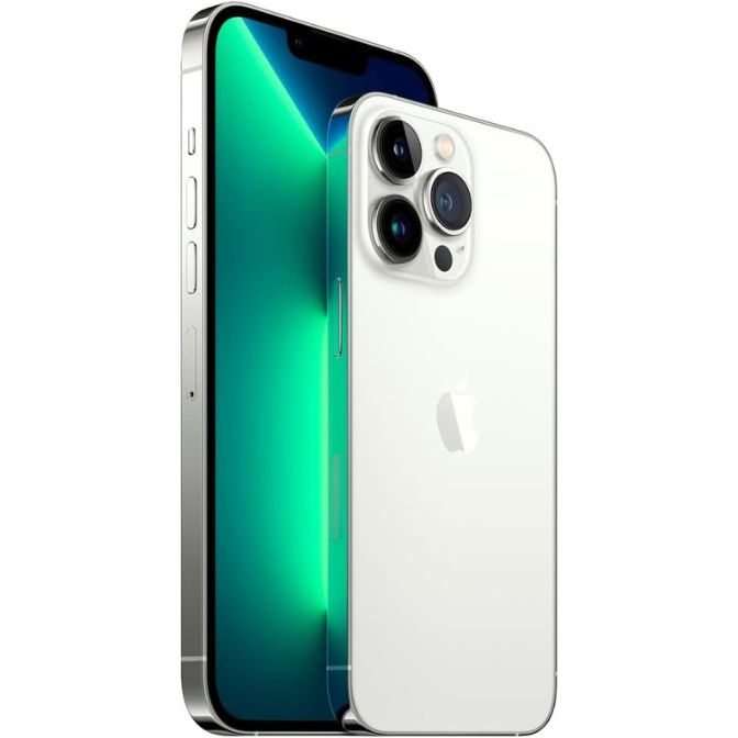 Apple iPhone 13 Pro Max with 128GB storage in silver, factory unlocked 1