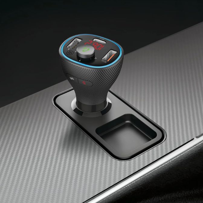 Monster Bluetooth FM Transmitter and 20W QC3.0 USB and Type-C PD Car Charger, 2 Charging Ports, Hands-Free Calls, Play Music Stored On Flash Drives, Works with Siri and Google Assistant 2