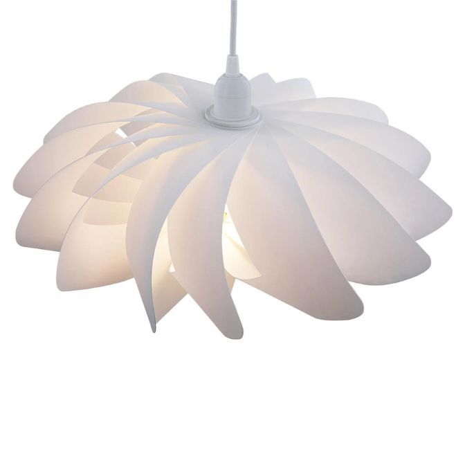 Monster Bloom 15ft Hanging Pendant White Lamp with 1 Smart A19 Light Bulb, Twist, Novelty 1