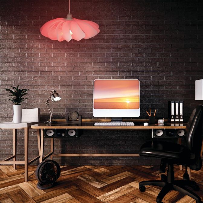 Monster Bloom 15ft Hanging Pendant White Lamp with 1 Smart A19 Light Bulb, Twist, Novelty 2