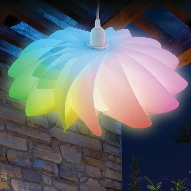Monster Bloom 15ft Hanging Pendant White Lamp with 1 Smart A19 Light Bulb, Twist, Novelty 3
