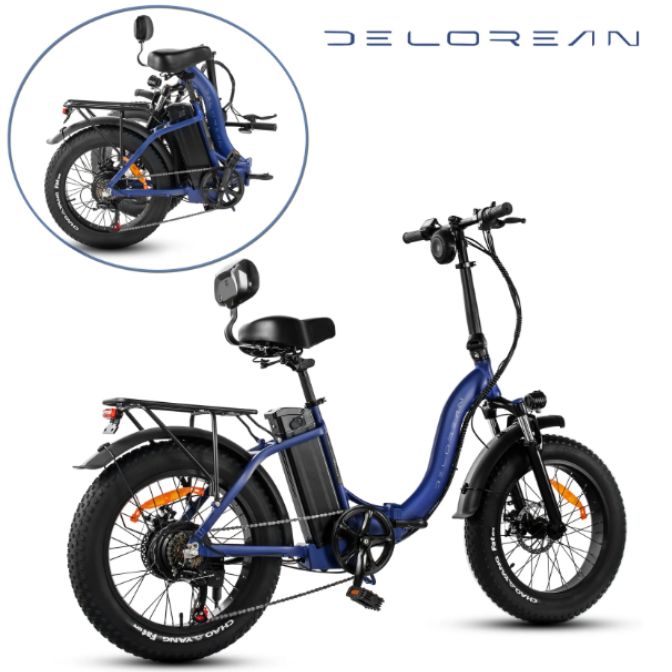 Delorean Sport Foldable Fat Tire E-Bike (Blue) 3