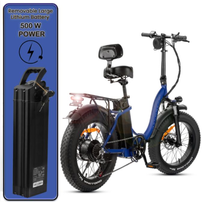 Delorean Sport Foldable Fat Tire E-Bike (Blue) 4
