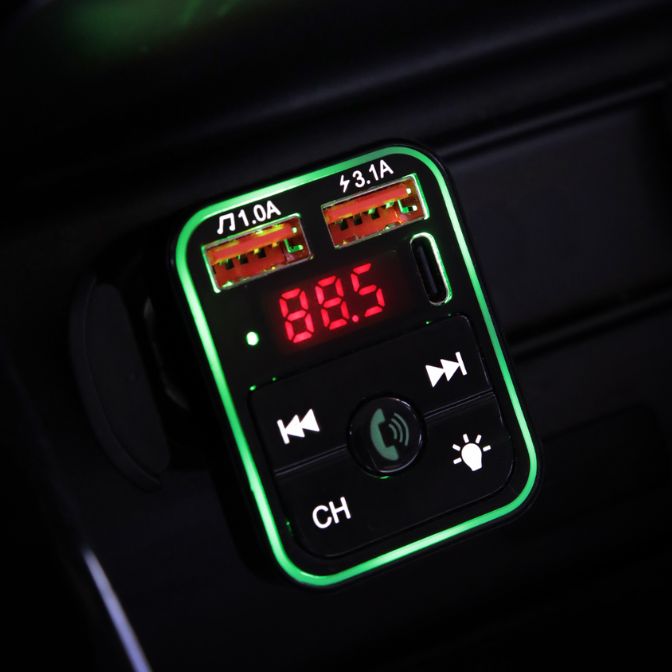 Bluetooth FM Transmitter and Car Charger, Hands Free Calling, Type C and Dual USB A ports 2