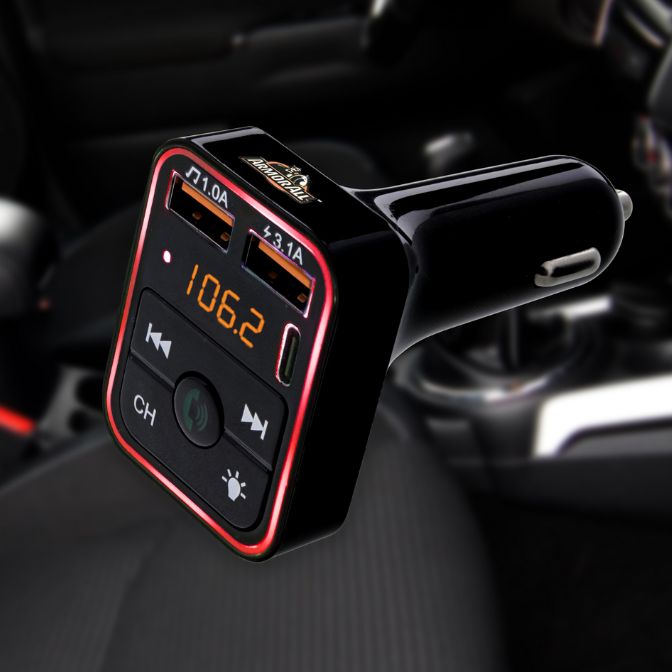 Bluetooth FM Transmitter and Car Charger, Hands Free Calling, Type C and Dual USB A ports 4