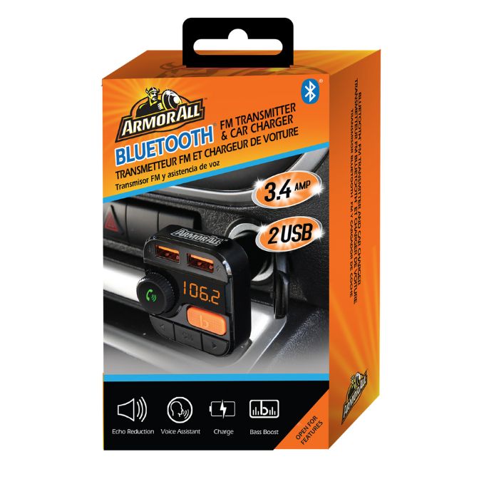 3.4Amp Bluetooth FM Transmitter & Car Charger 1