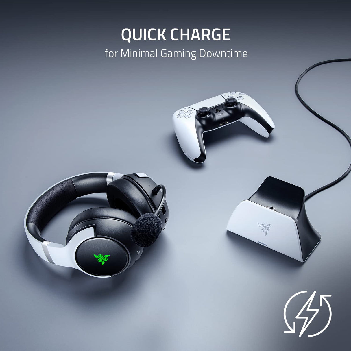 Razer Legendary Duo Bundle for PlayStation 5: Kaira Wireless Headset and Quick Charging Stand for PS5