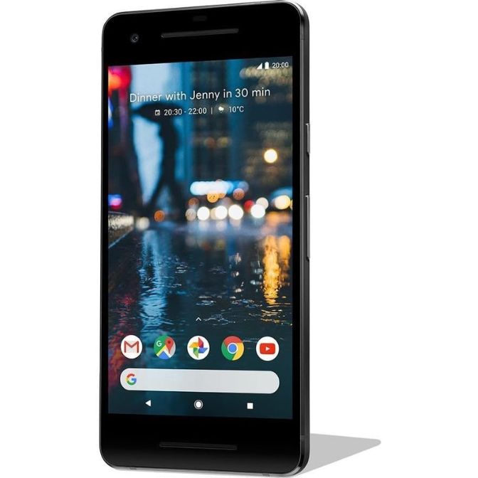 Google Pixel 2 smartphone with 64GB storage, unlocked, featuring a 122MP camera and octa-core performance in Just Black