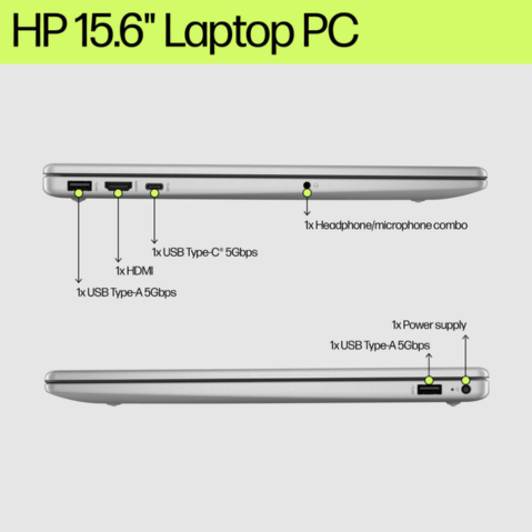 HP 15-FD0150WM Core™ i5-1334U 512GB SSD 8GB 15.6″ (1920×1080) TOUCHSCREEN WIN 11 NATURAL SILVER (Factory Renewed)