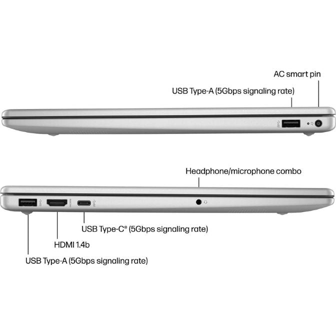 HP AMD Ryzen 5 7520U 512GB SSD 8GB 15.6" ΤΟUCHSCREEN WIN11 NATURAL SILVER 15-FC0025 3