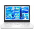 HP 14 Inch HD Laptop Notebook Intel Celeron N4120 4GB DDR4 RAM 64GB eMMC UHD Graphics 600 Snow White Keyboard SD Card Reader HDMI Headphone Microphone Port, White 14-dq0052dx Computer (Renewed) 3