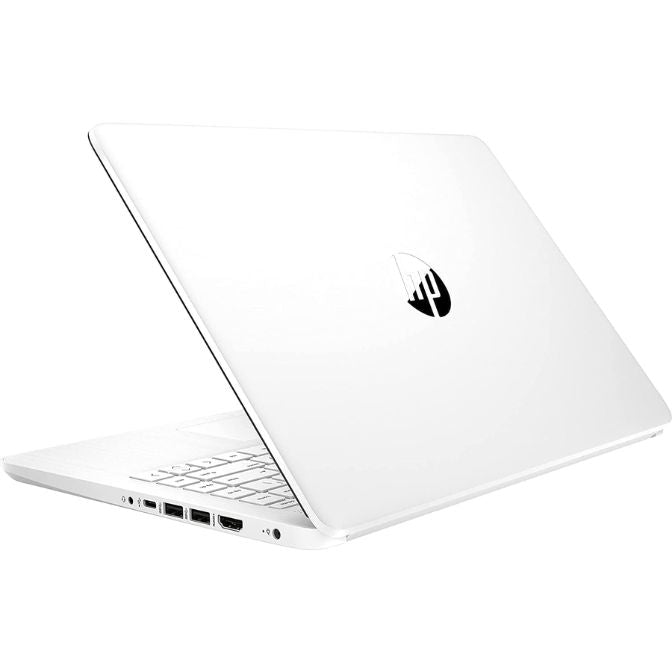 HP 14 Inch HD Laptop Notebook Intel Celeron N4120 4GB DDR4 RAM 64GB eMMC UHD Graphics 600 Snow White Keyboard SD Card Reader HDMI Headphone Microphone Port, White 14-dq0052dx Computer (Renewed) 1