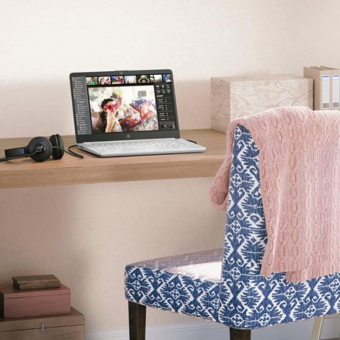 HP 14 Inch HD Laptop Notebook Intel Celeron N4120 4GB DDR4 RAM 64GB eMMC UHD Graphics 600 Snow White Keyboard SD Card Reader HDMI Headphone Microphone Port, White 14-dq0052dx Computer (Renewed) 2