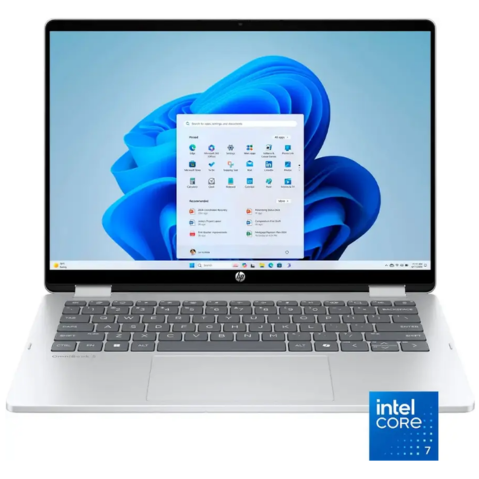 HP - OmniBook 5 Flip 2-in-1 14" 2K Touch-Screen Laptop - Intel Core 7 - 16GB Memory - 512GB SSD - Glacier Silver - With Wireless Mouse (Factory Renewed)