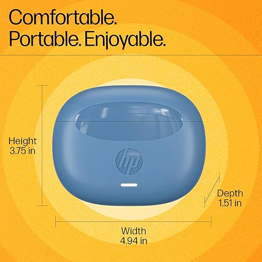 HP H150 Wireless Earbuds, Bluetooth connectivity, Digital Active Noise Cancelation, 7 Hours of Playtime, Fingerprint Touch, IPX3 Water-Resistant Design, A20QBAA