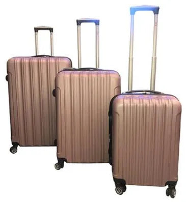 Bovano Hard Shell Luggage 3 Piece set Rose Gold