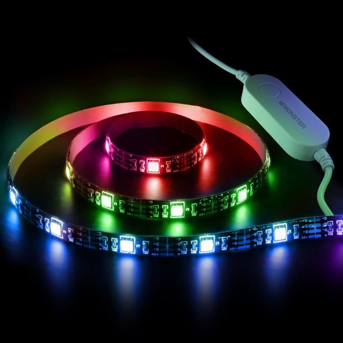 LED Strip Short Wi-Fi Multi-Color LED Light Strip Monster 6.5Ft, Smart App, Customizable Settings, Any Space, Voice-Control, Alexa, Google Assistant, Easy Installation 1