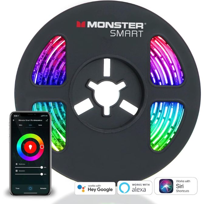 LED Strip Short Wi-Fi Multi-Color LED Light Strip Monster 6.5Ft, Smart App, Customizable Settings, Any Space, Voice-Control, Alexa, Google Assistant, Easy Installation 3