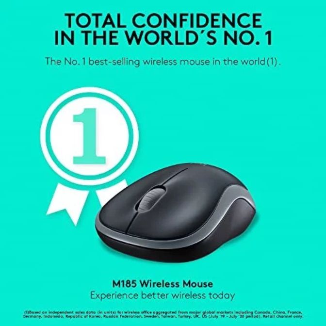 Logitech M185 Wireless Mouse Swift Gray 4
