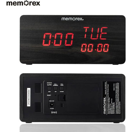 Memorex MX-CRBT250 | Bluetooth LED Alarm Clock with 10W Fast Wireless Charging, Adjustable Dimmer, Dual Stereo Speakers, Large Red LED Display, Bluetooth 5.0 Audio Streaming | Ultimate Bedside Clock 5