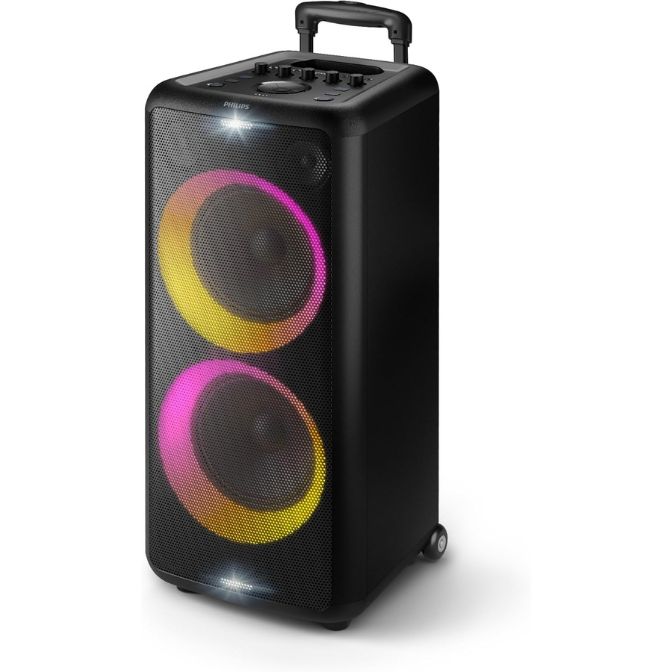 PHILIPS X5206 Karaoke Machine, Portable Party Bluetooth Speaker, Black