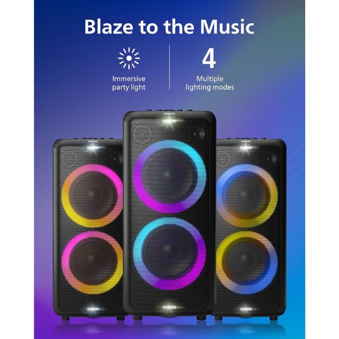 PHILIPS X5206 Karaoke Machine, Portable Party Bluetooth Speaker, Black 1