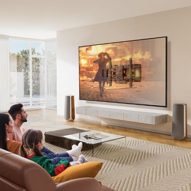 Perlegear Full Motion TV Wall Mount with Power Strip for 42–90 Inch TVs up to 150 lbs, PGLF13 5