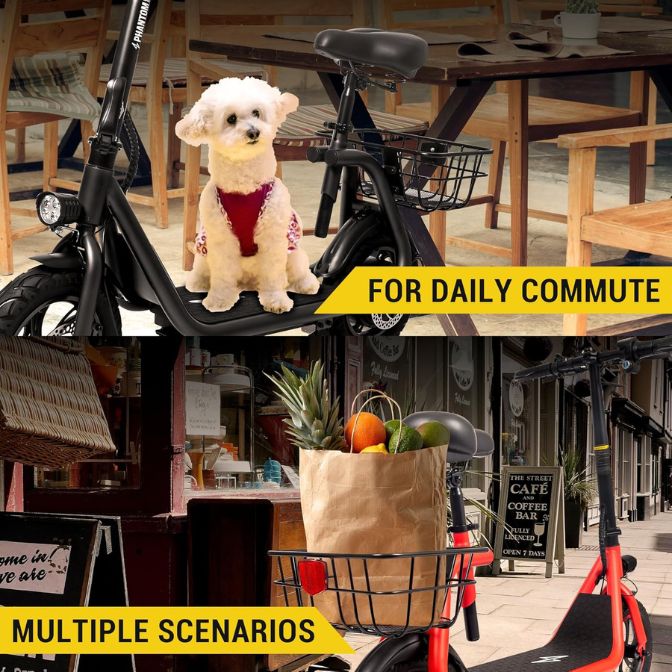 Phantomgogo Electric Scooter for Adults Foldable Scooter with Seat & Carry Basket 3