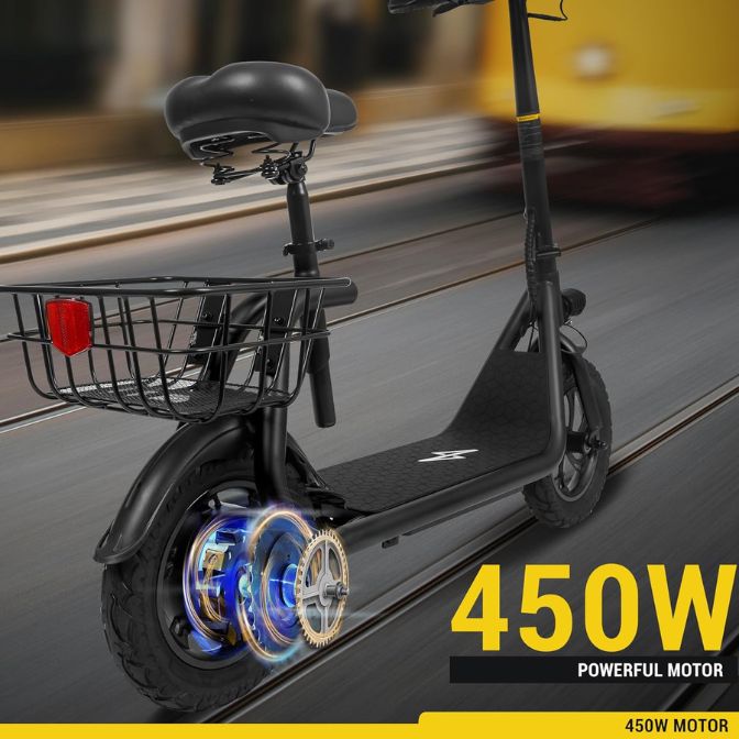Phantomgogo Electric Scooter for Adults Foldable Scooter with Seat & Carry Basket 4