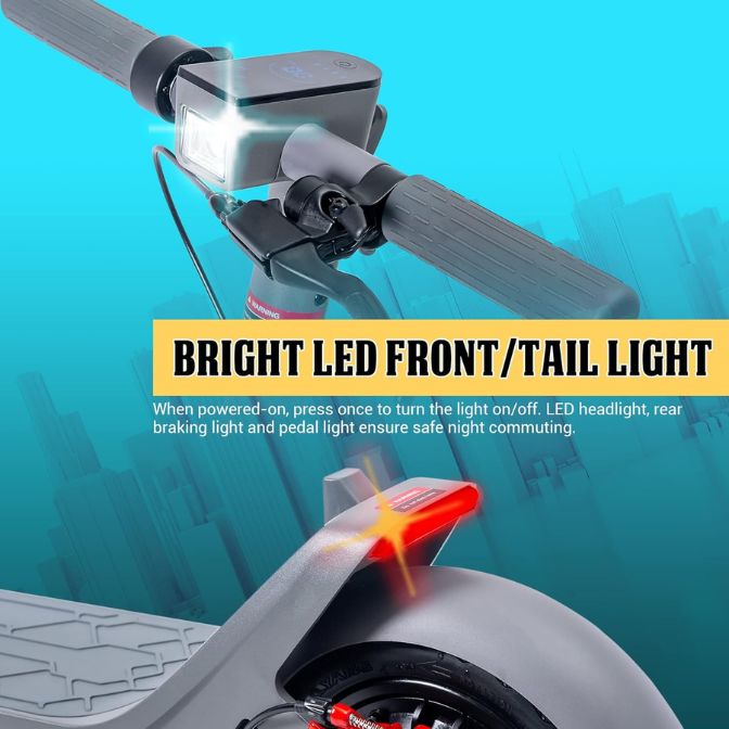 Phantomgogo Foldable electric scooter with a powerful motor, 28-mile range, 155 mph speed, and intelligent lighting, designed for adult commuters 2