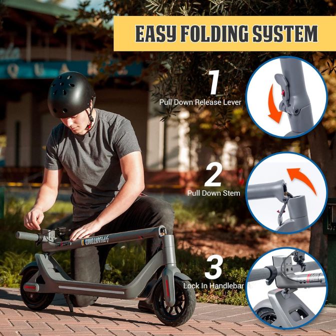 Phantomgogo Foldable electric scooter with a powerful motor, 28-mile range, 155 mph speed, and intelligent lighting, designed for adult commuters 4