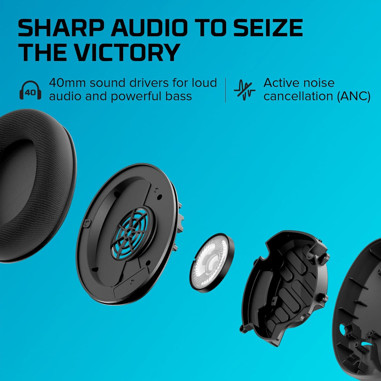 HyperX Cloud Stinger 2 Core - Gaming Headset for Playstation, Lightweight Over-Ear Headset with mic, Swivel-to-Mute Function, 40mm Drivers