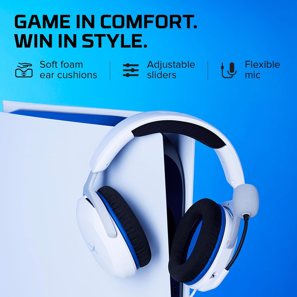 HyperX Cloud Stinger 2 Core - Gaming Headset for Playstation, Lightweight Over-Ear Headset with mic, Swivel-to-Mute Function, 40mm Drivers