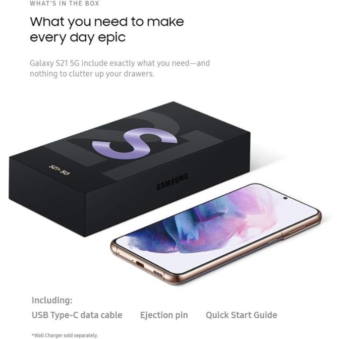 SAMSUNG Galaxy S21 Plus, 128GB, Black, Factory unlocked 6