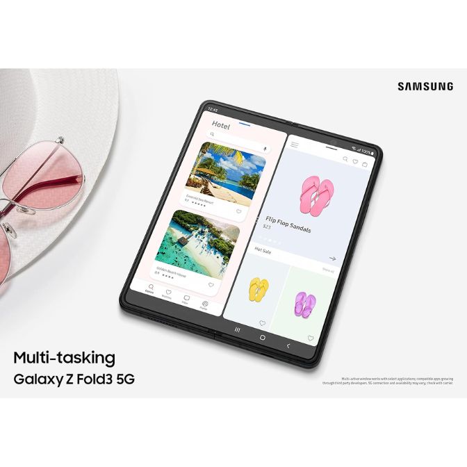 SAMSUNG Galaxy Z Fold 3 5G Cell Phone, Factory Unlocked 2-in-1 Android Smartphone Tablet, 256GB, 120Hz, Foldable Dual Screen, Under Display Camera, US Version, Phantom Black 5