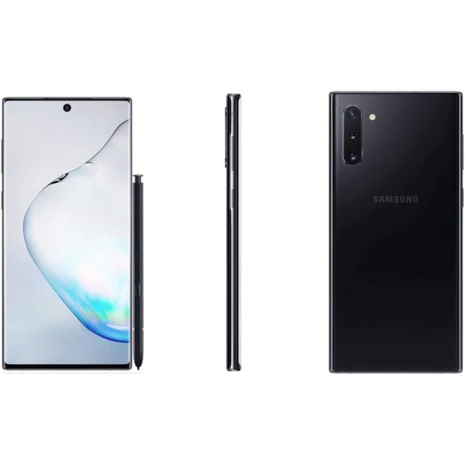 Samsung Galaxy Note 10+ with 256GB storage in Aura Black, fully unlocked 3