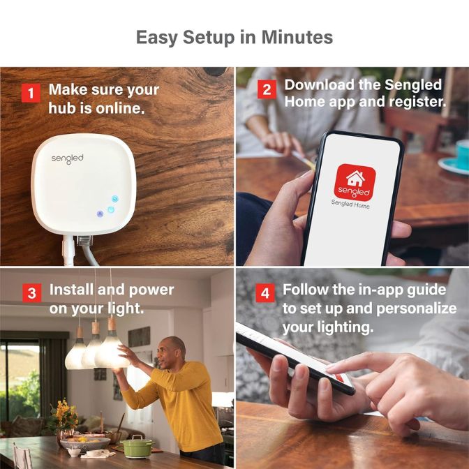 Sengled Smart LED Multicolor A19 Starter Kit Bulbs Compatible with Alexa & Google Assistant Easy Setup